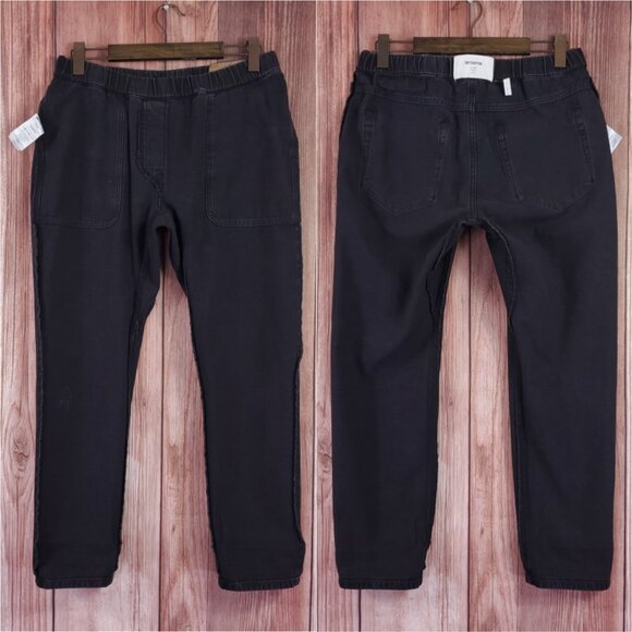*FLAWS* One Teaspoon Medium Shabbies Drawstring Boyfriend Worn Black Denim Jeans - Picture 4 of 12